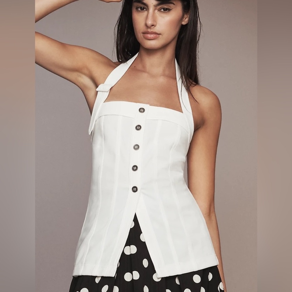 NWT ANTHROPOLOGIE Dolan Left Coast Square-Neck Knit Vest SMALL